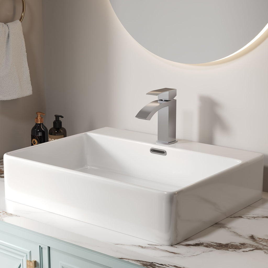 Bothwa Home 6.68" CUPC Certified Single Handle Bathroom Sink Faucet (Brushed Nickel Finish)