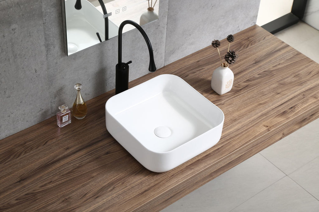 Bothwa Home Square Counter Top Wash Basin (White Finish) CUPC Certified