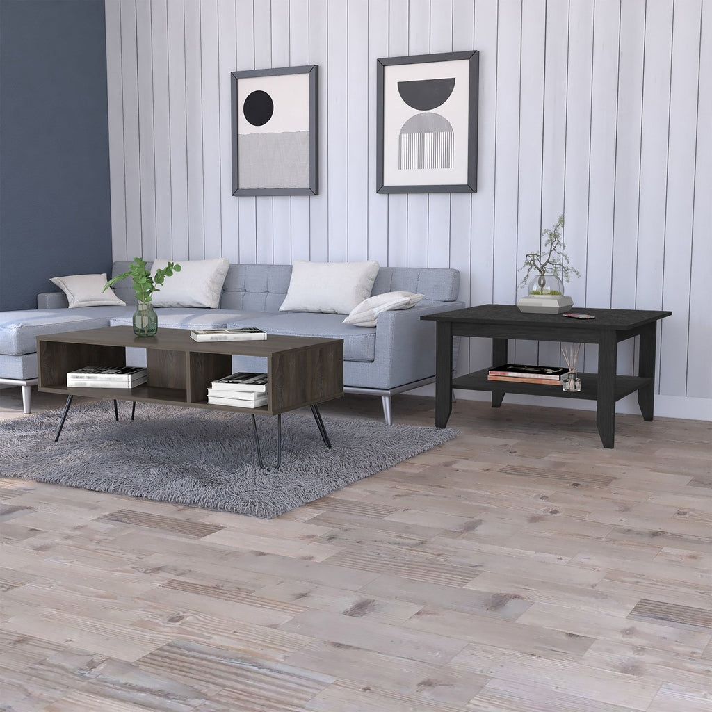 Bouse 2-Piece Coffee Table Set in Black and Charcoal