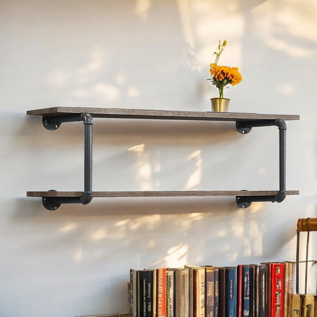 Brantley Antique Oak & Sandy Gray Finish Wall Rack