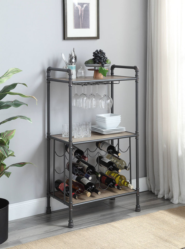 Brantley Antique Oak & Sandy Gray Finish Wine Rack