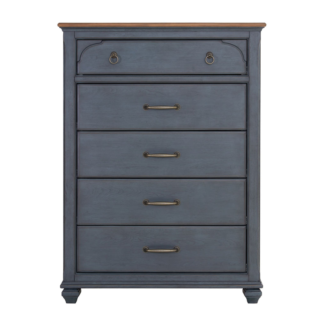 Bridgevine Home Americana Chest, No Assembly Required, Corduroy Blue Finish