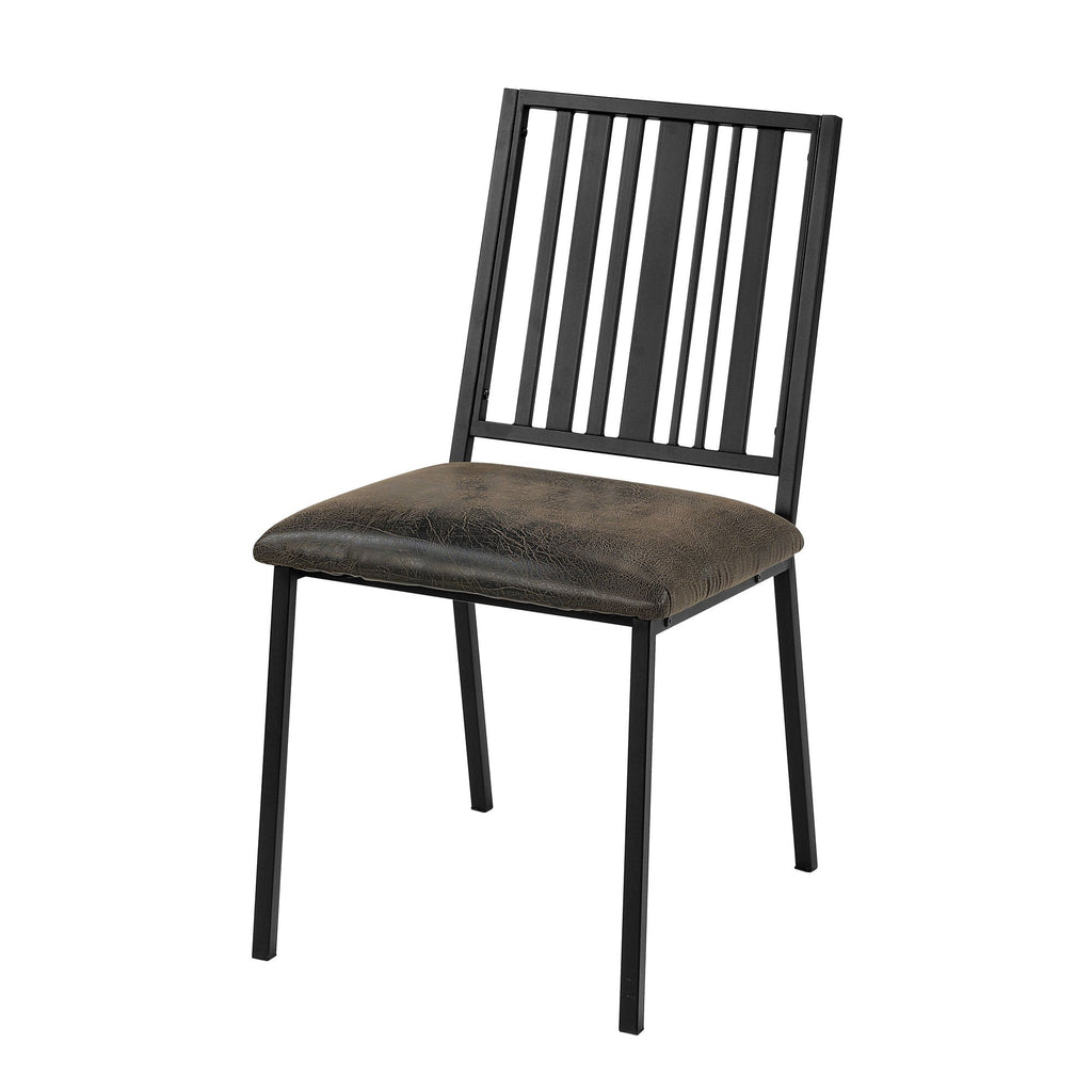 Brown and Black Slat Back Side Chair (Set of 2)