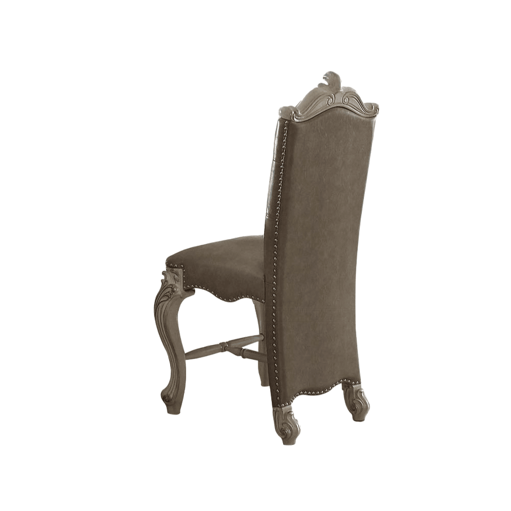 Brown and Bone White Padded Counter Height Chair (Set of 2)