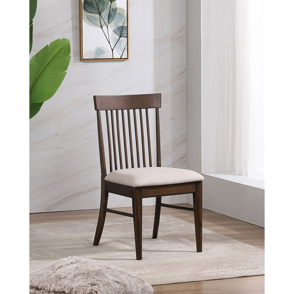 Burns Dark Walnut Wood Dining Side Chair (Set of 2)