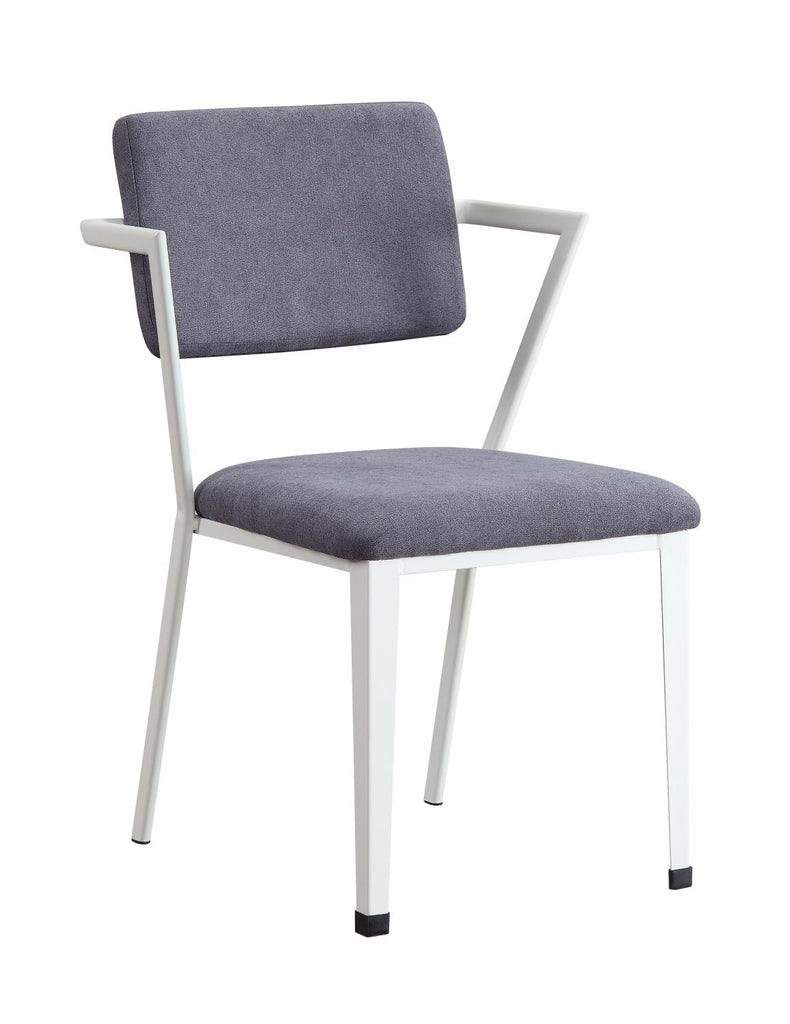 Cargo Gray Fabric & White Finish Office Chair