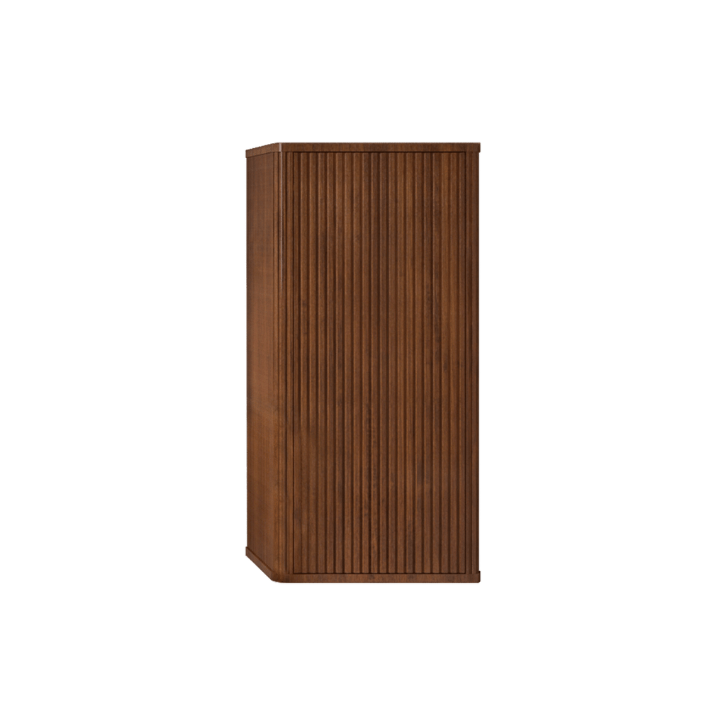 CC0414S305 Striped Walnut Bathroom Floating Side Cabinet, Wall-mounted Storage Cabinet for Small Spaces, Pre-assembled