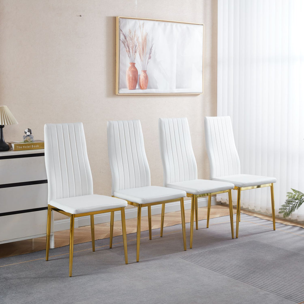 chair set of 4,GOLDEN COLOR LEG,WHITE SEAT