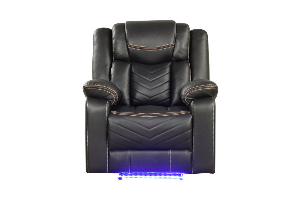 Challenger Modern Contemporary LED Power Recliner Chair made with wood and metal frame in Gray