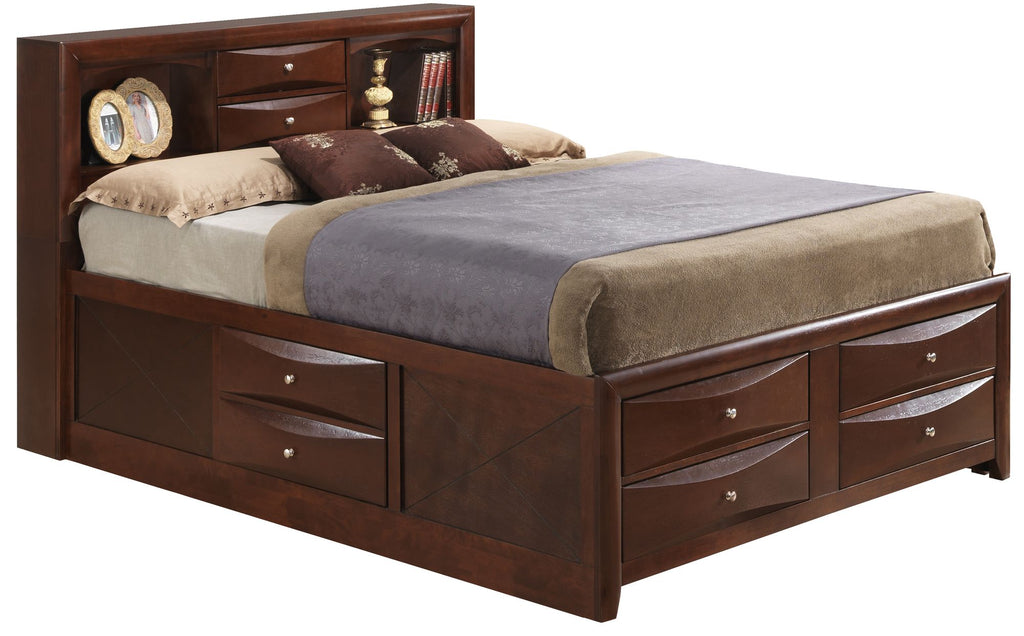 Charming Full Storage Bed In Cherry Finish