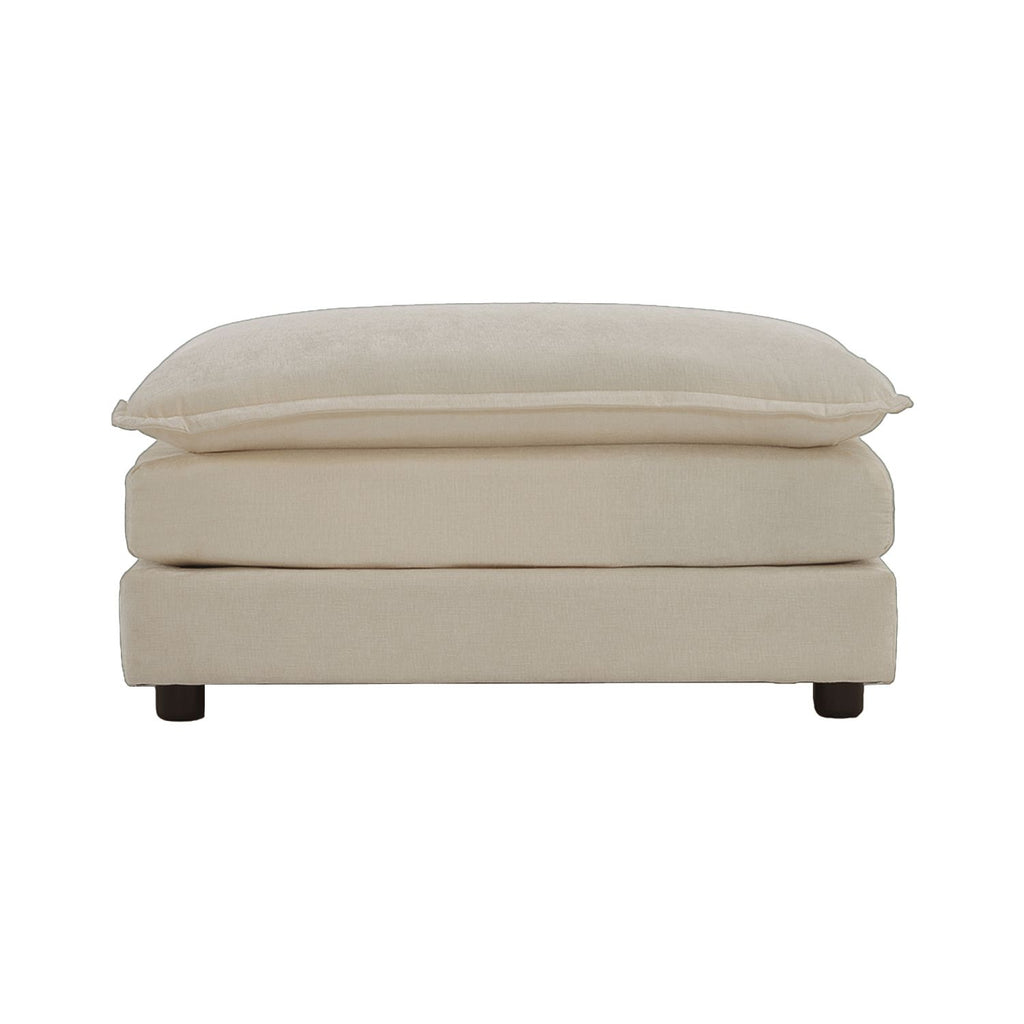 Chenille Fabric Ottomans Footrest to Combine with 2 Seater Sofa, 3 Seater Sofa and 4 Seater Sofa, Light Coffee