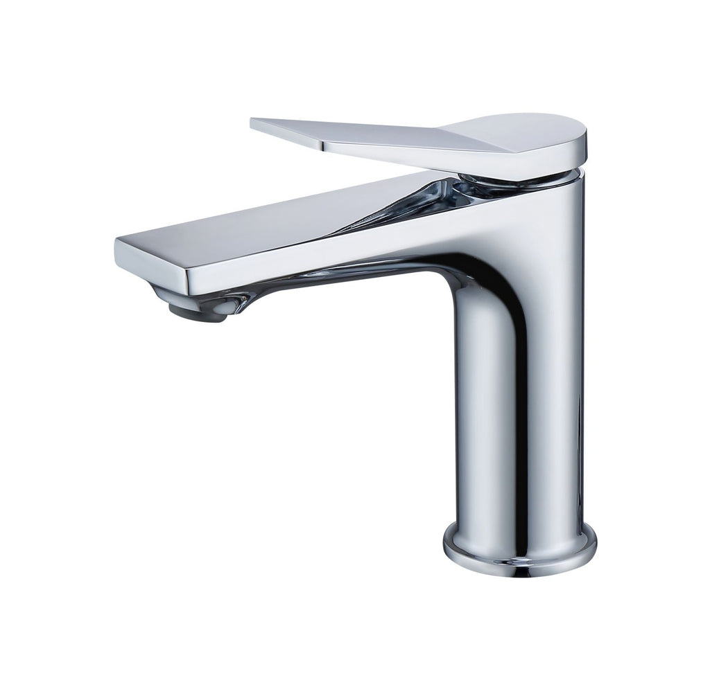 Chrome Single Hole Bathroom Faucet,Laundry Vanity Sink Faucet with Two 3/8" Hoses