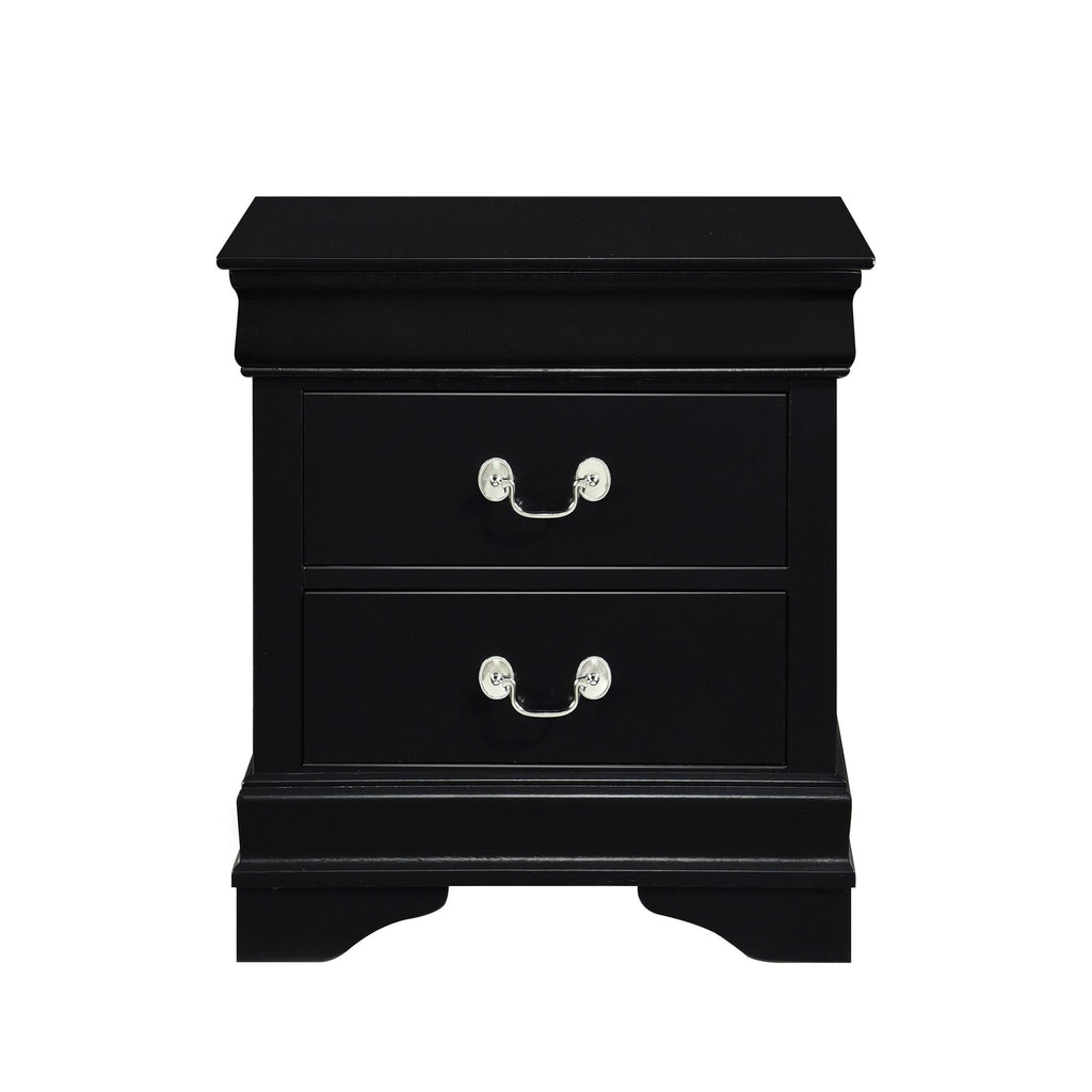 Classic Louis Philippe Style Black Finish 1pc Nightstand of Drawers Traditional Design Bedroom Furniture