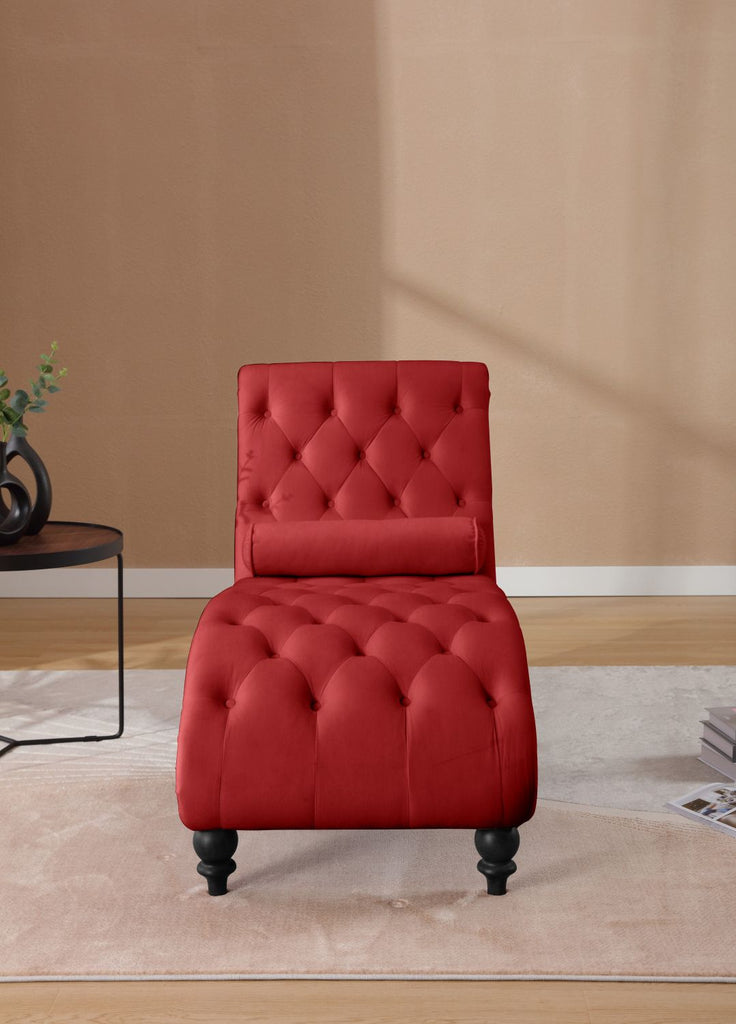 Classical Velvet Recliner Chair with Button Tufting & Silver Nailhead Trim - Vintage Style Lounge Armchair with Solid Wood Frame for Living Room, Study, Bedroom