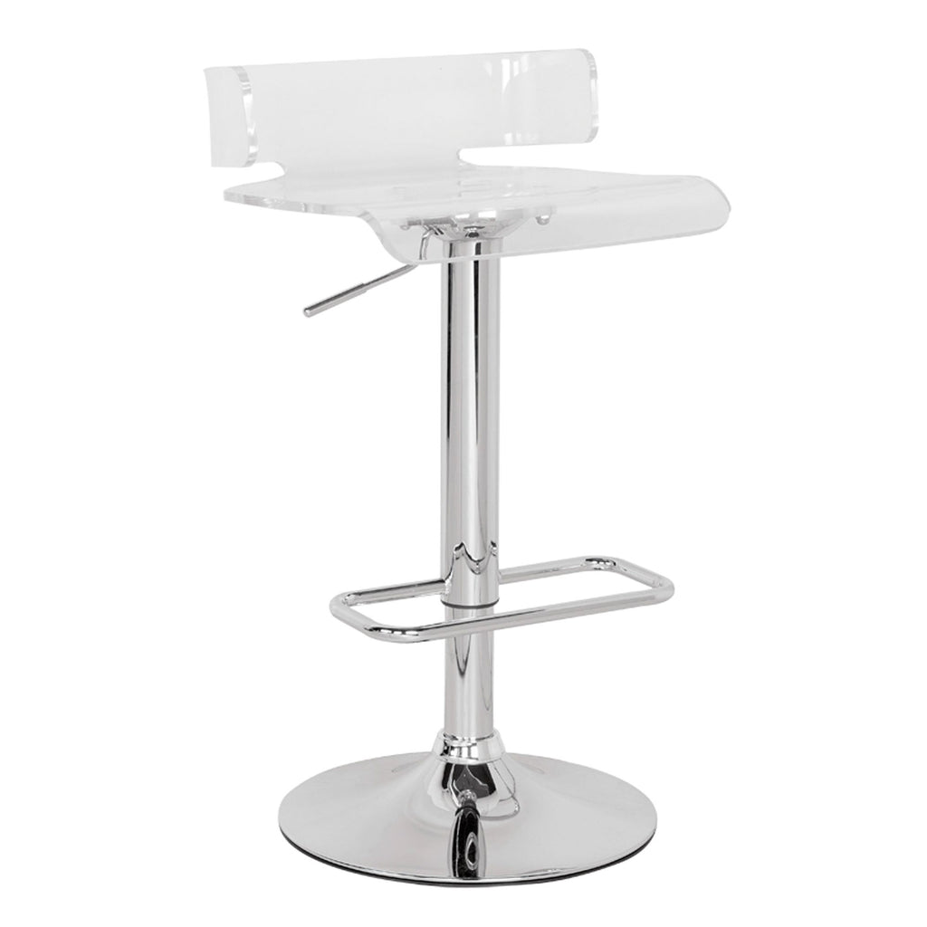 Clear and Chrome Adjustable Swivel Stool