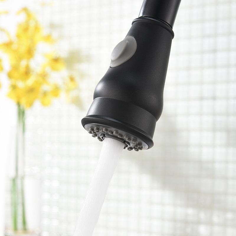 Commercial Black Kitchen Faucet with Pull out Sprayer, Single Handle Single Lever Kitchen Sink Faucet