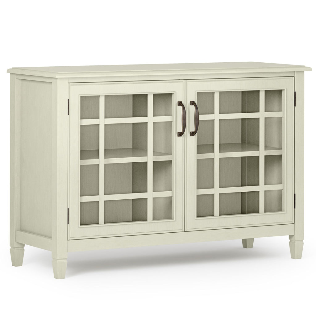 Connaught 46 inch Wide Solid Wood Low Storage Cabinet in Antique White
