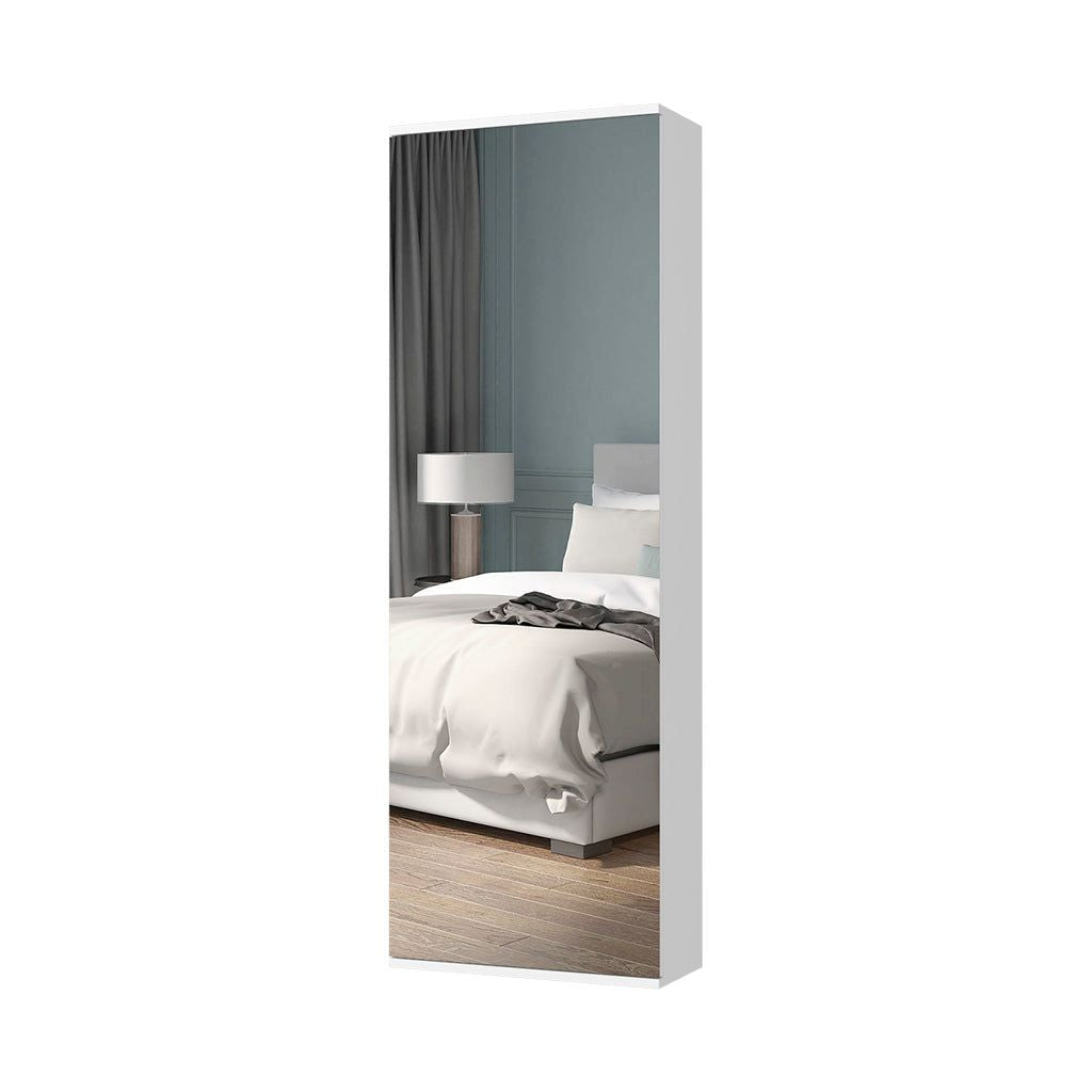 Connecticut Wall Mounted Shoe Rack, Mirror, Five Shelves, Ten Shoes Capacity