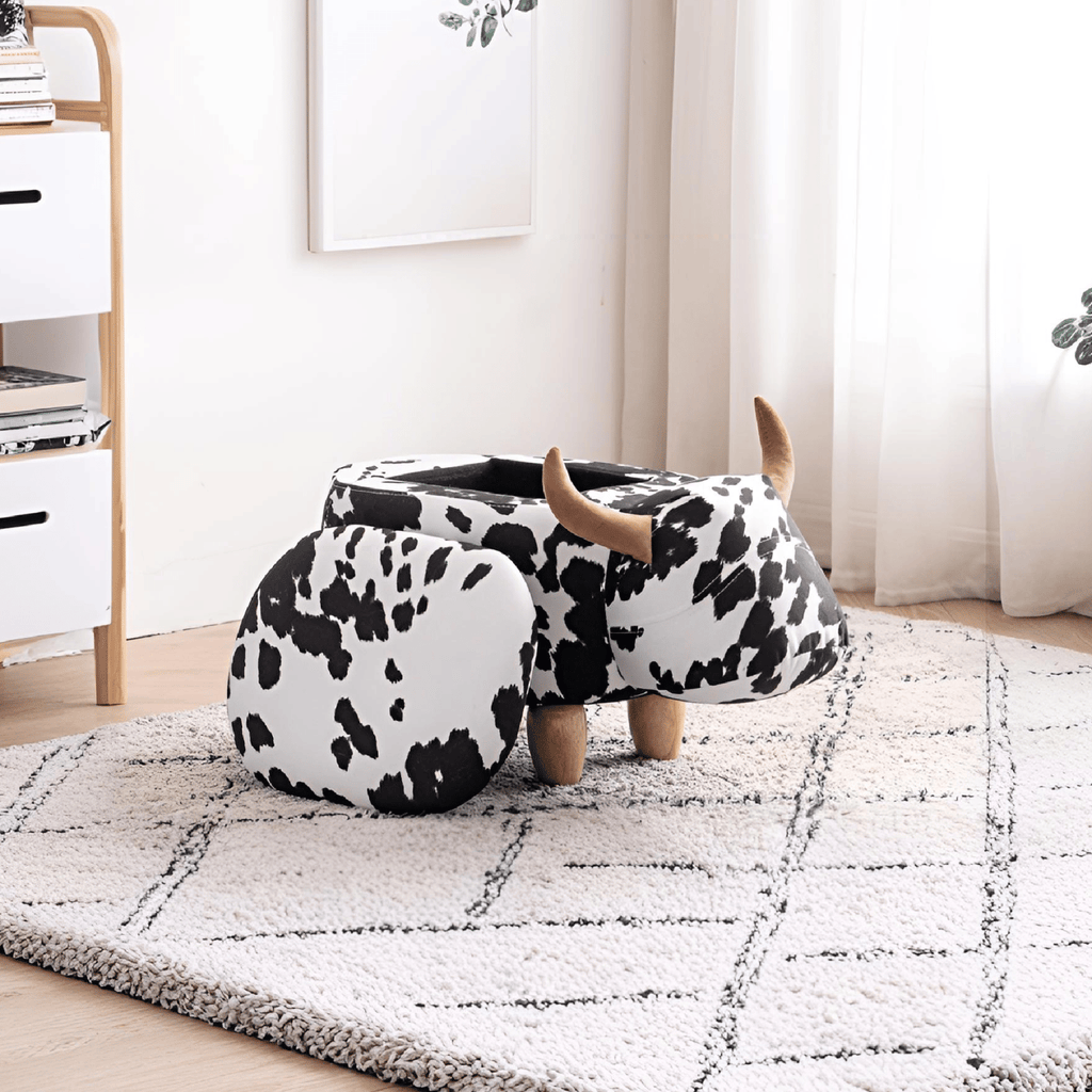 Connor the Cow Storage Ottoman