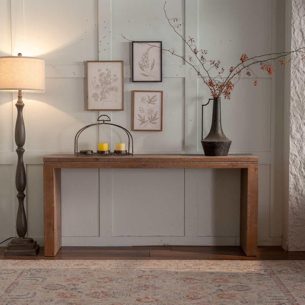 Console Table with Solid Wood for Living Room, Long Sofa Table Behind Couch, Retro Narrow Entryway Table for Hallway Foyer