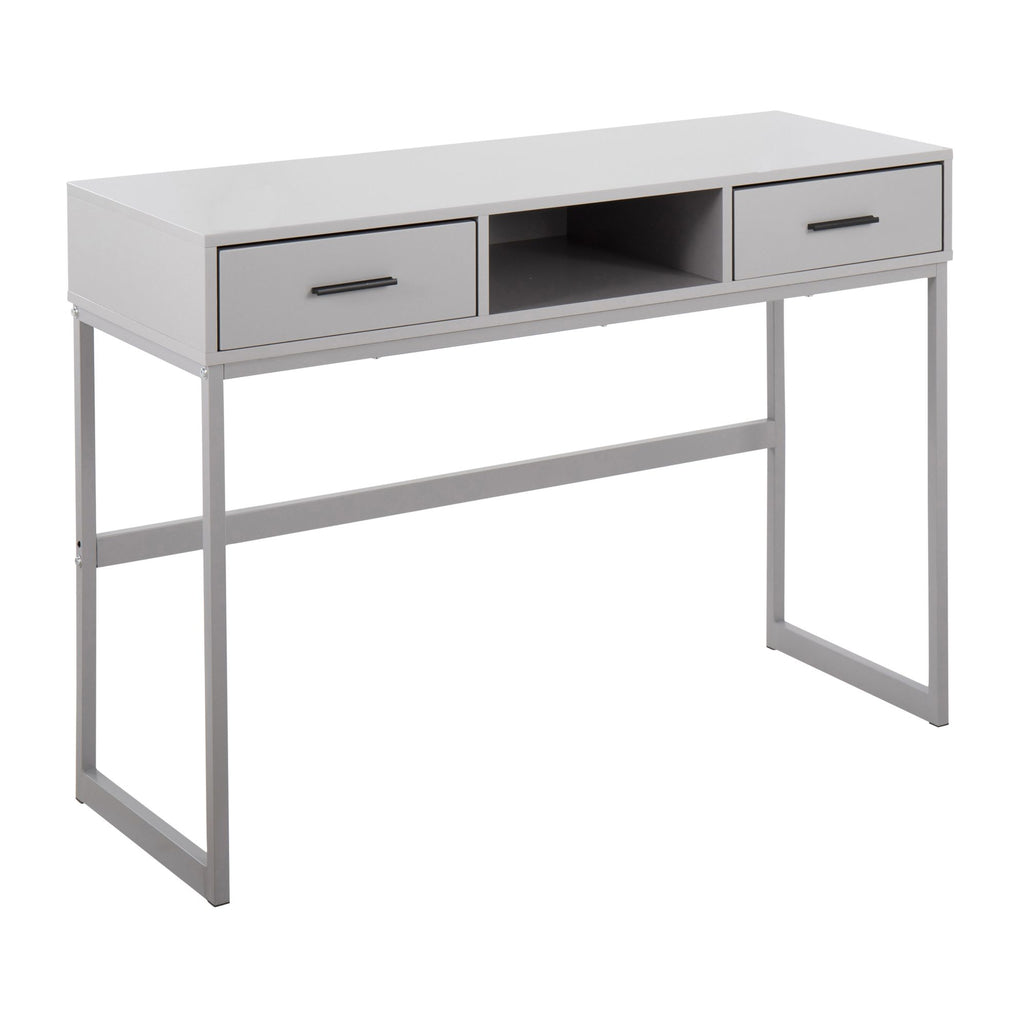 Contemporary Console Table in Grey Metal and Grey Wood