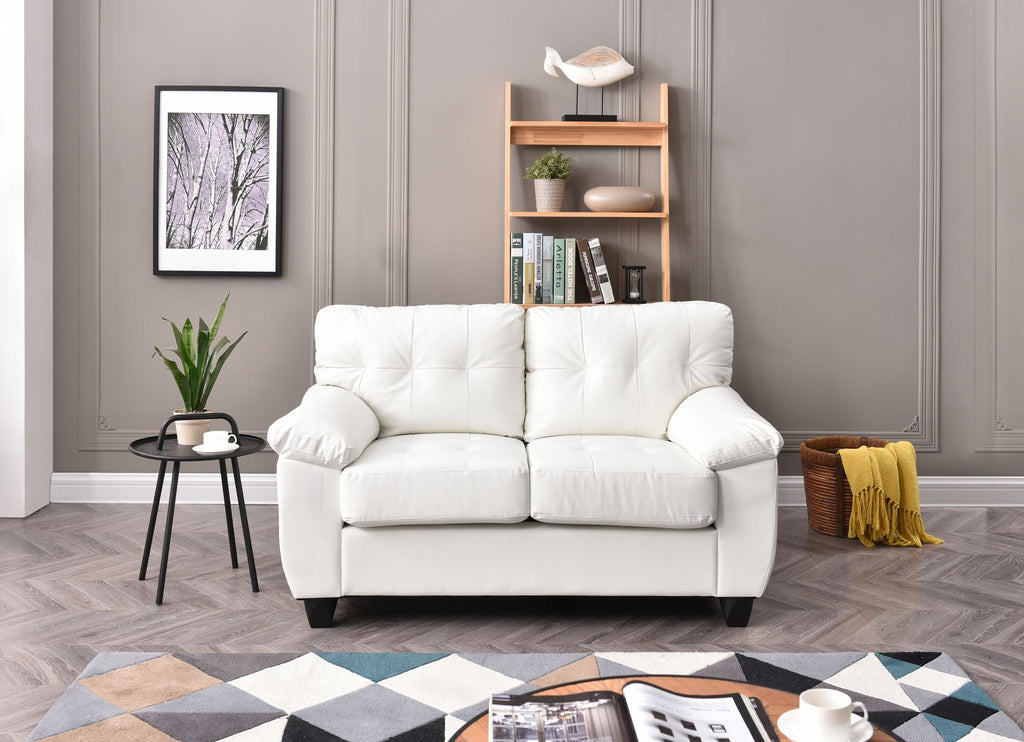 Contemporary White Loveseat With Comfort