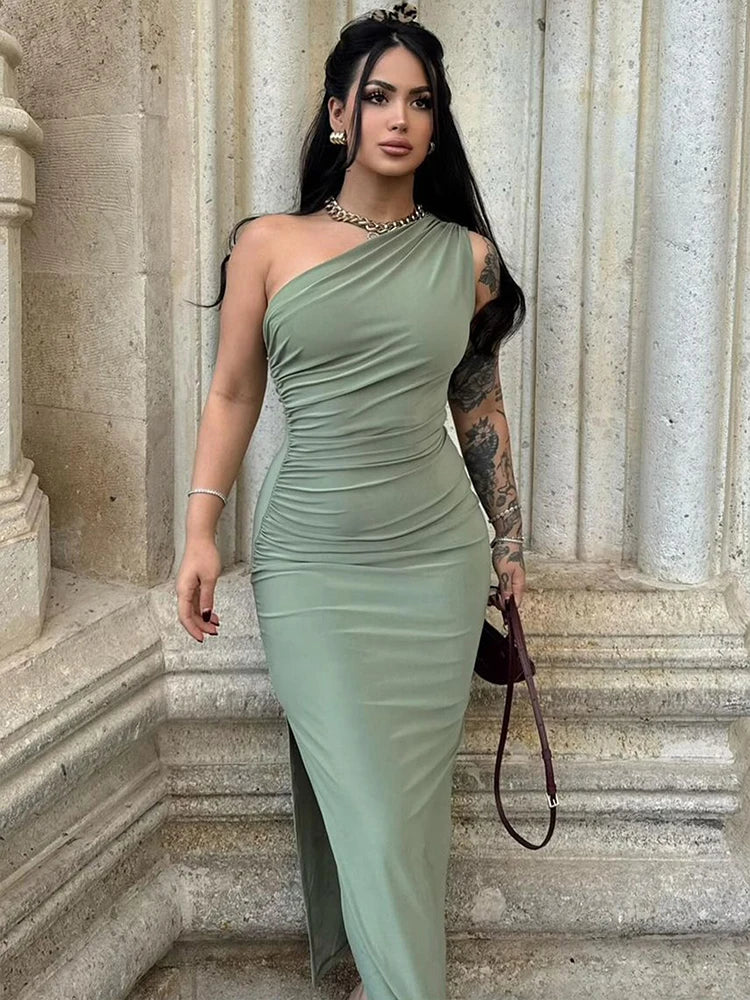 Elegant Summer Maxi Dress for Women with Sexy Side Split Sleeveless Backless Slim Fit Casual and Party Wear - NIICY