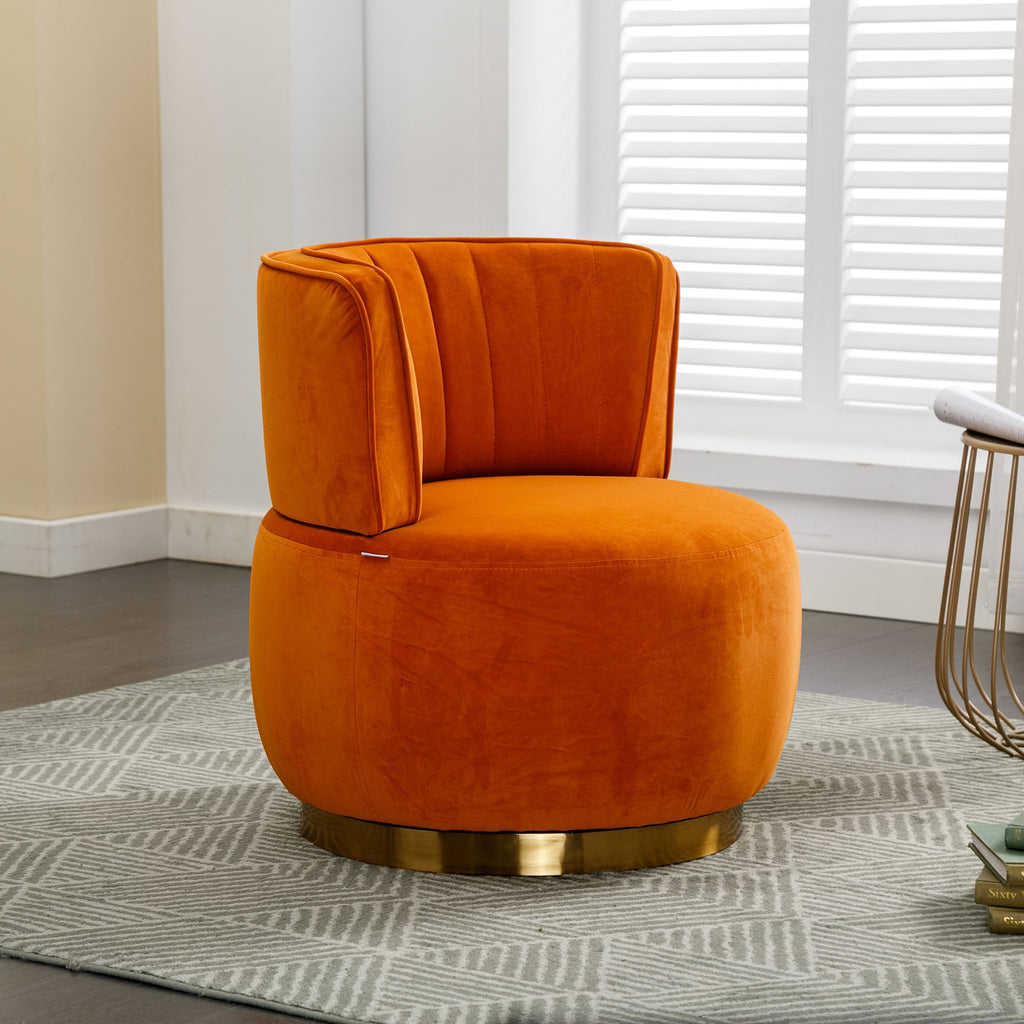COOLMORE 360 Degree Swivel Cuddle Barrel Accent Sofa Chairs, Round Armchairs with Wide Upholstered, Fluffy Velvet Fabric Chair for Living Room, Bedroom, Office, Waiting Rooms