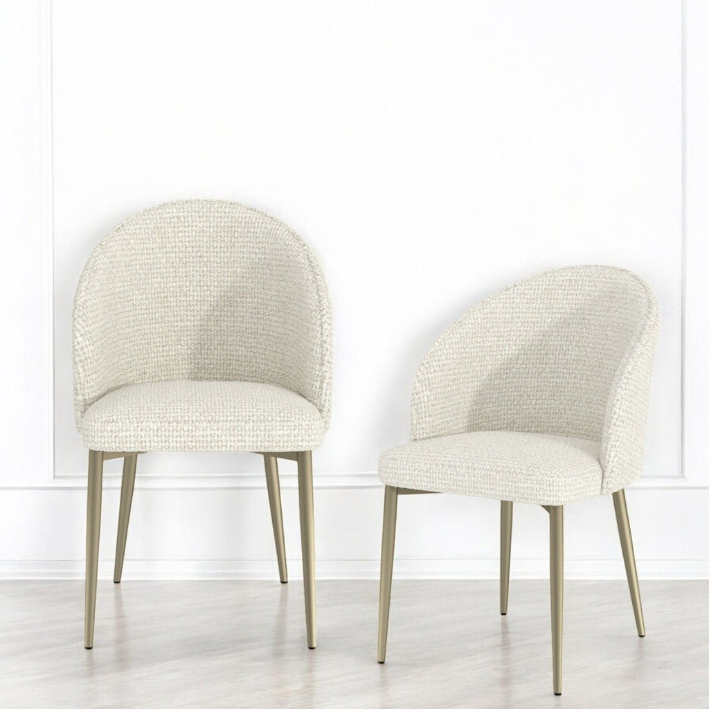 Cora White Fabric Side Chair (Set of 2)