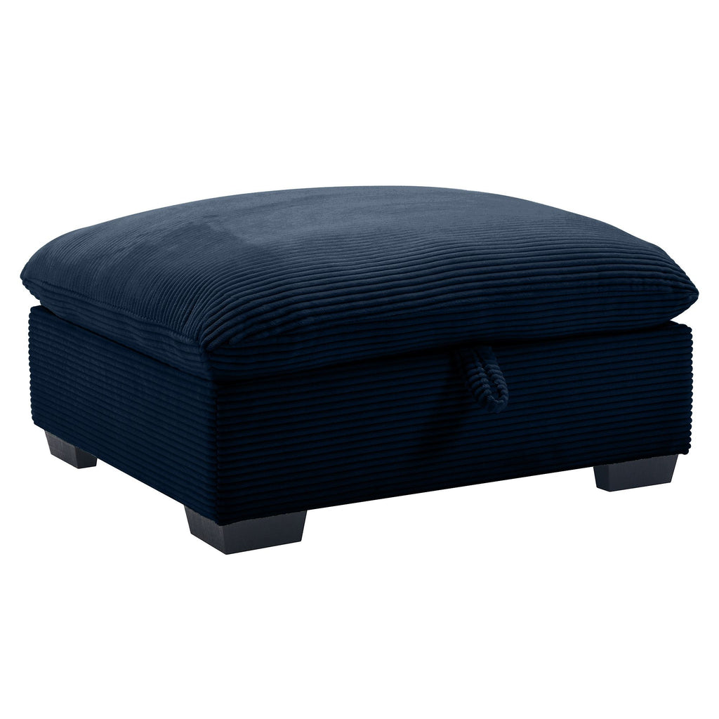 Corduroy Fabric Ottomans Footrest to Combine with 2 Seater Sofa, 3 Seater Sofa and 4 Seater Sofa, Bule Corduroy