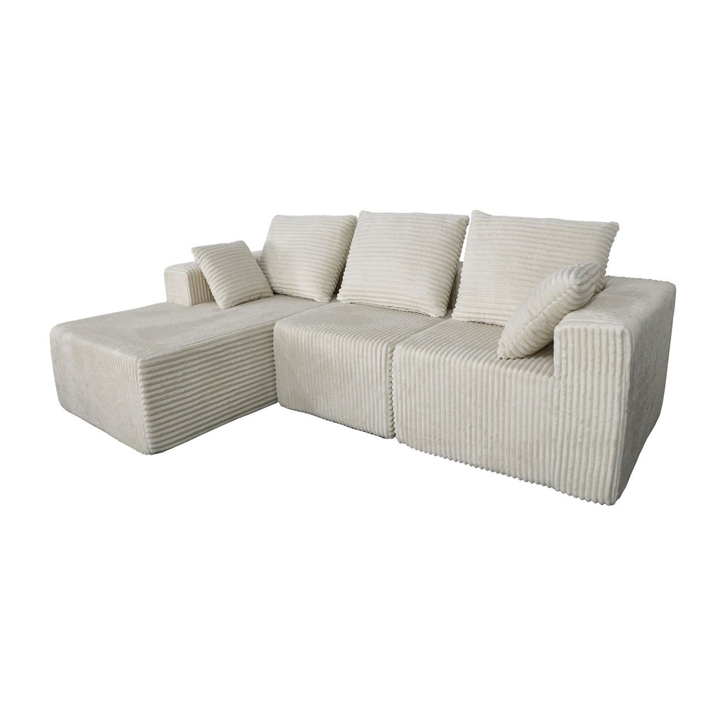 Corner combination sofa, sectional sofa ,couch sofa,sofa bed, made of high-density sponge and soft plush fabric, with multiple combinations available(beige)