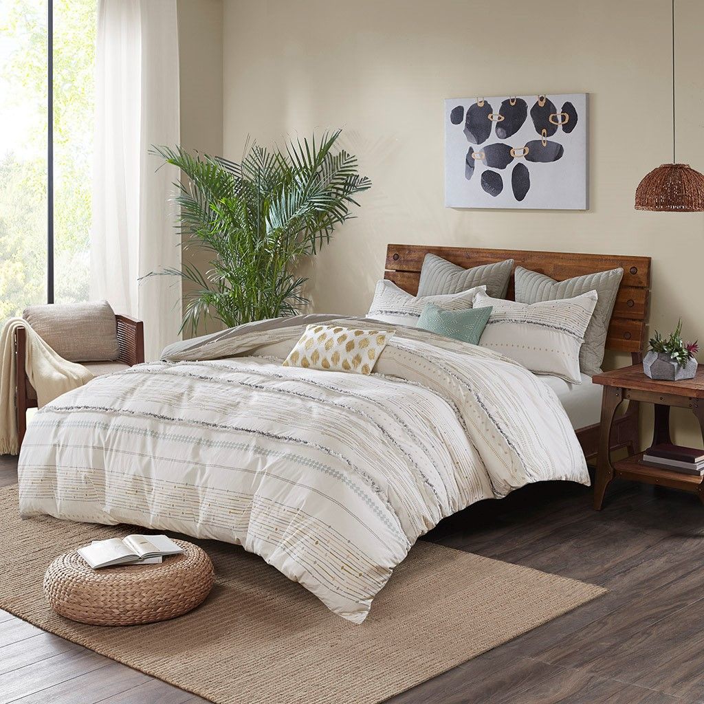 Cotton Printed Comforter Set with Trims