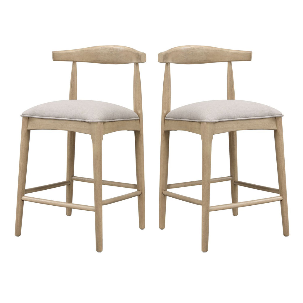 COUNTER STOOL IN PEBBLE FABRIC (SET OF 2)