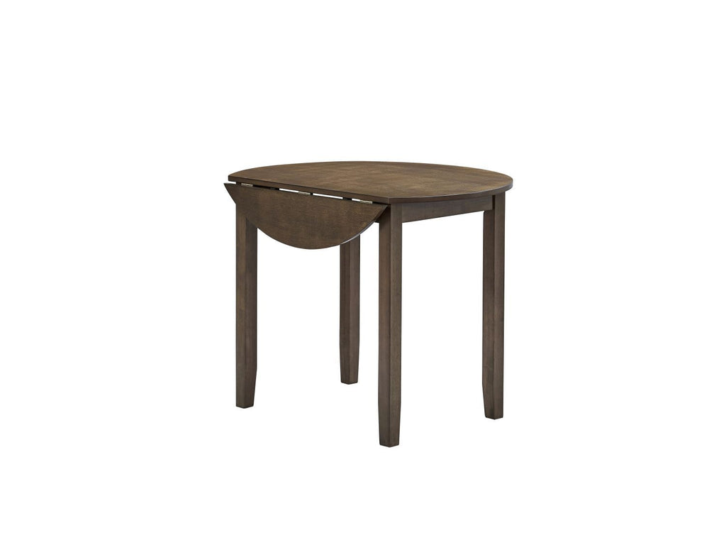 Damica Walnut Round Dining Table with Drop Leaf