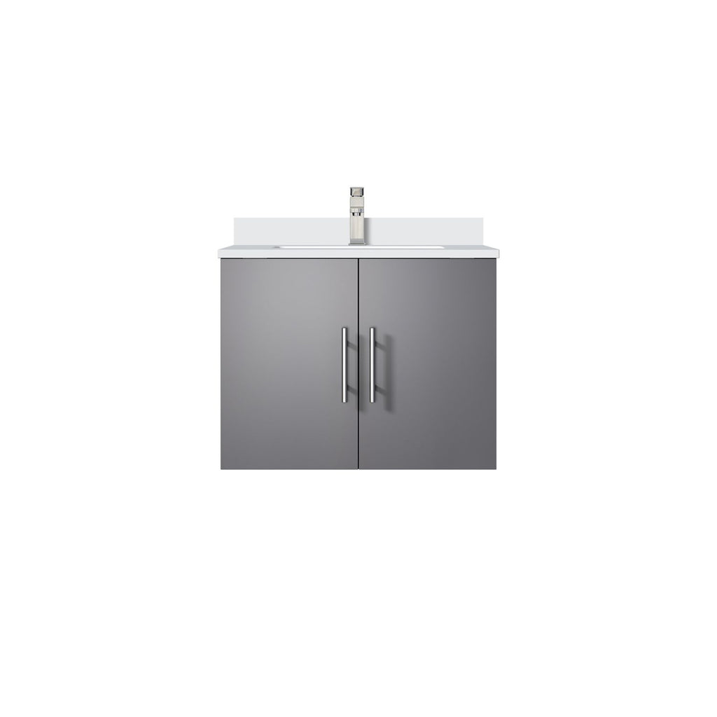 Dark Grey Bath Vanity 24 in. W x 22 in. D, Cultured Marble Top, and Faucet Set