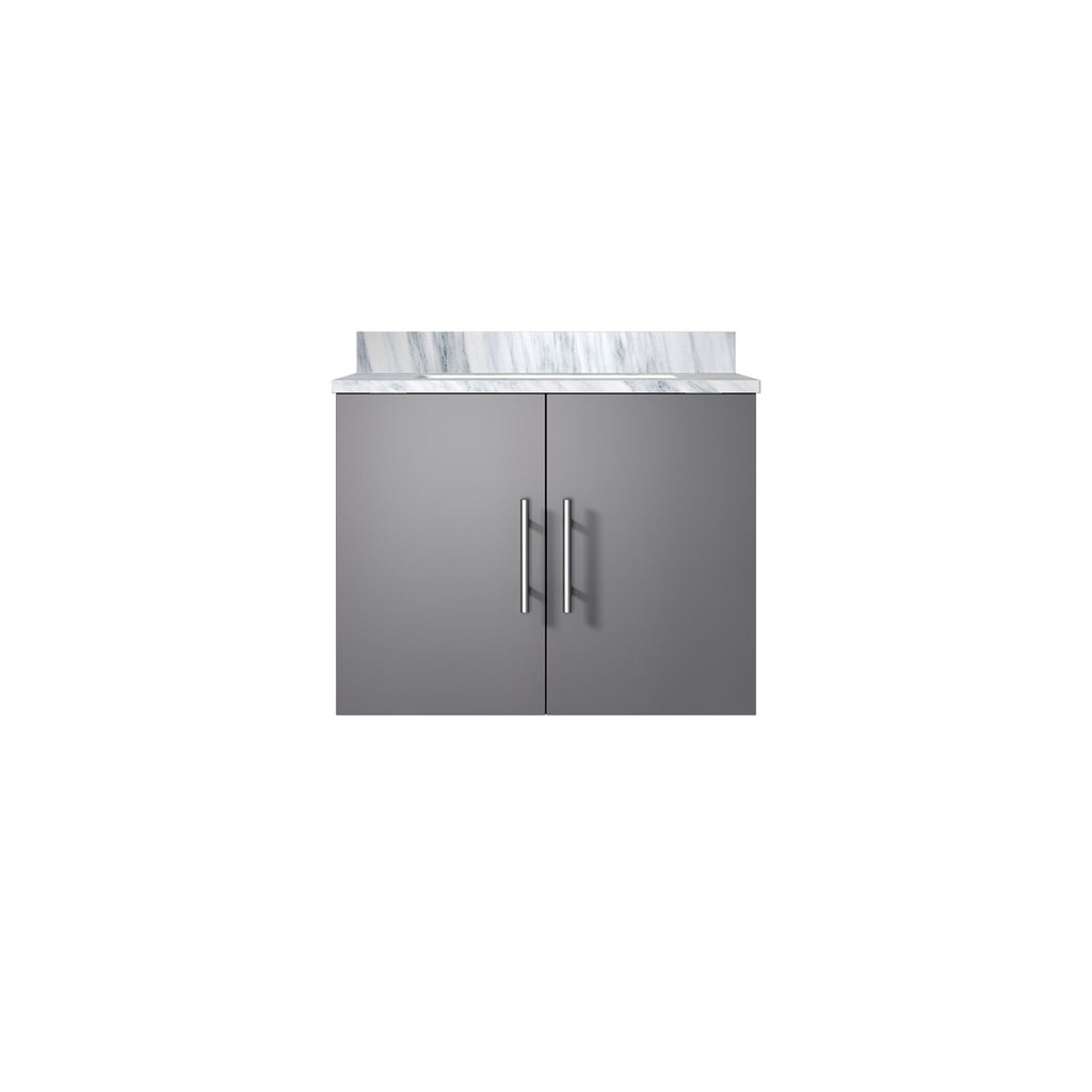 Dark Grey Bath Vanity 24 in. W x 22 in. D, with Carrara Marble Top