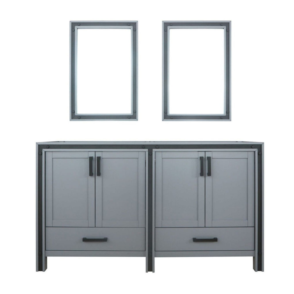 Dark Grey Double Bath Vanity 60 in. W x 22 in. D, and 22 in. Mirrors