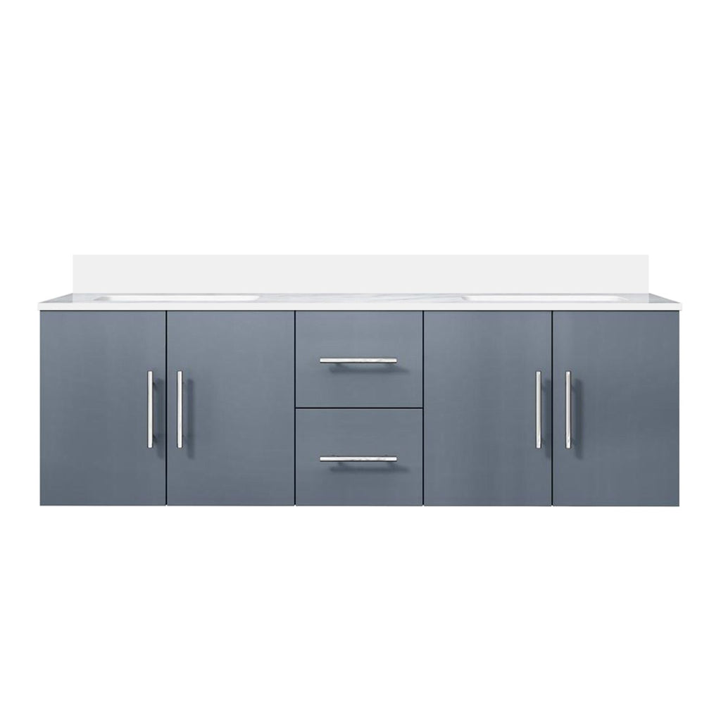 Dark Grey Double Bath Vanity 60 in. W x 22 in. D, with Cultured Marble Top