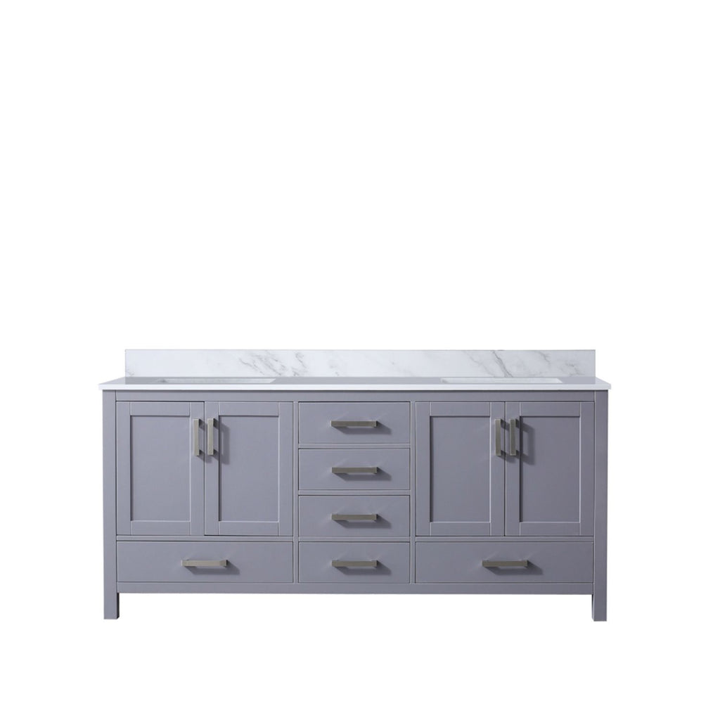 Dark Grey Double Bath Vanity 72 in. W x 22 in. D, with Carrara Marble Top