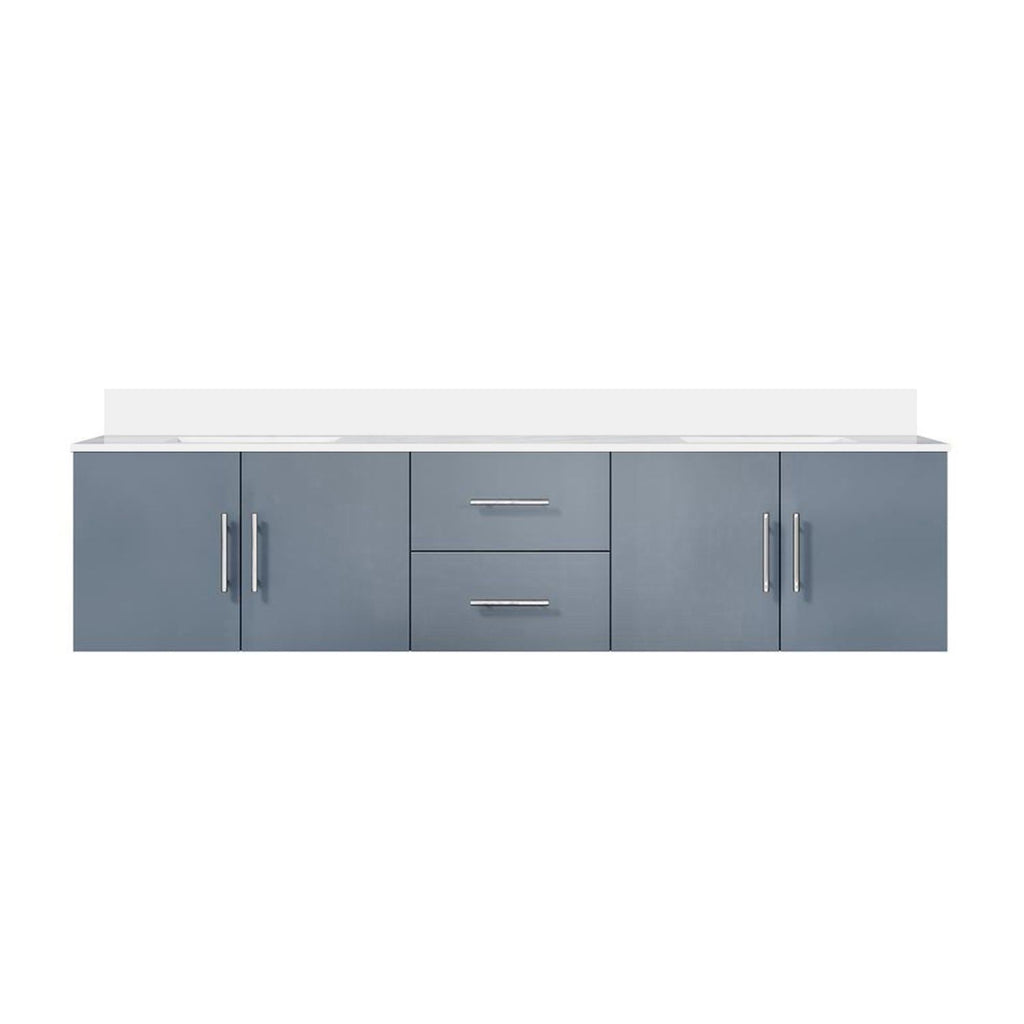 Dark Grey Double Bath Vanity 80 in. W x 22 in. D, with Cultured Marble Top