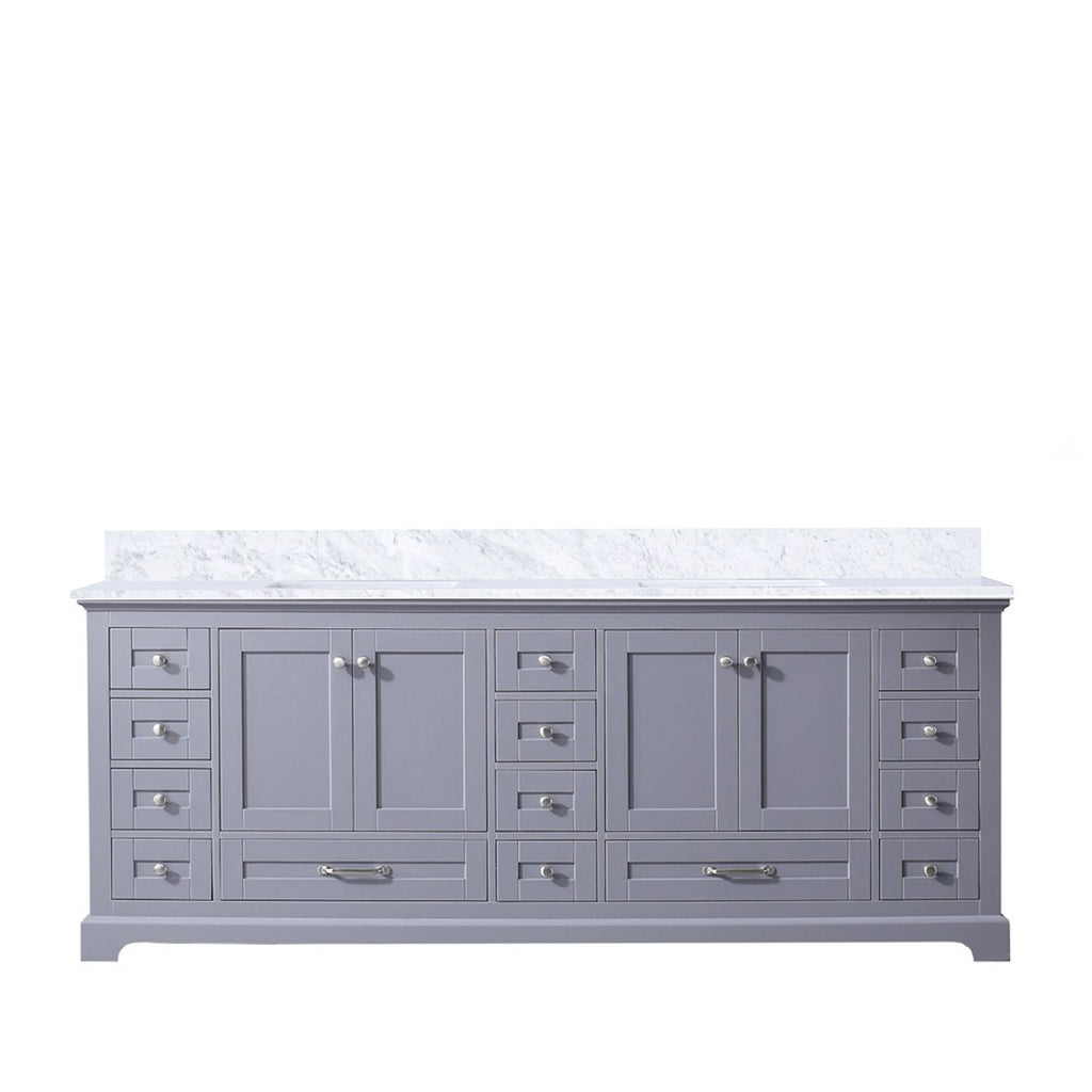 Dark Grey Double Bath Vanity 84 in. W x 22 in. D, with Carrara Marble Top