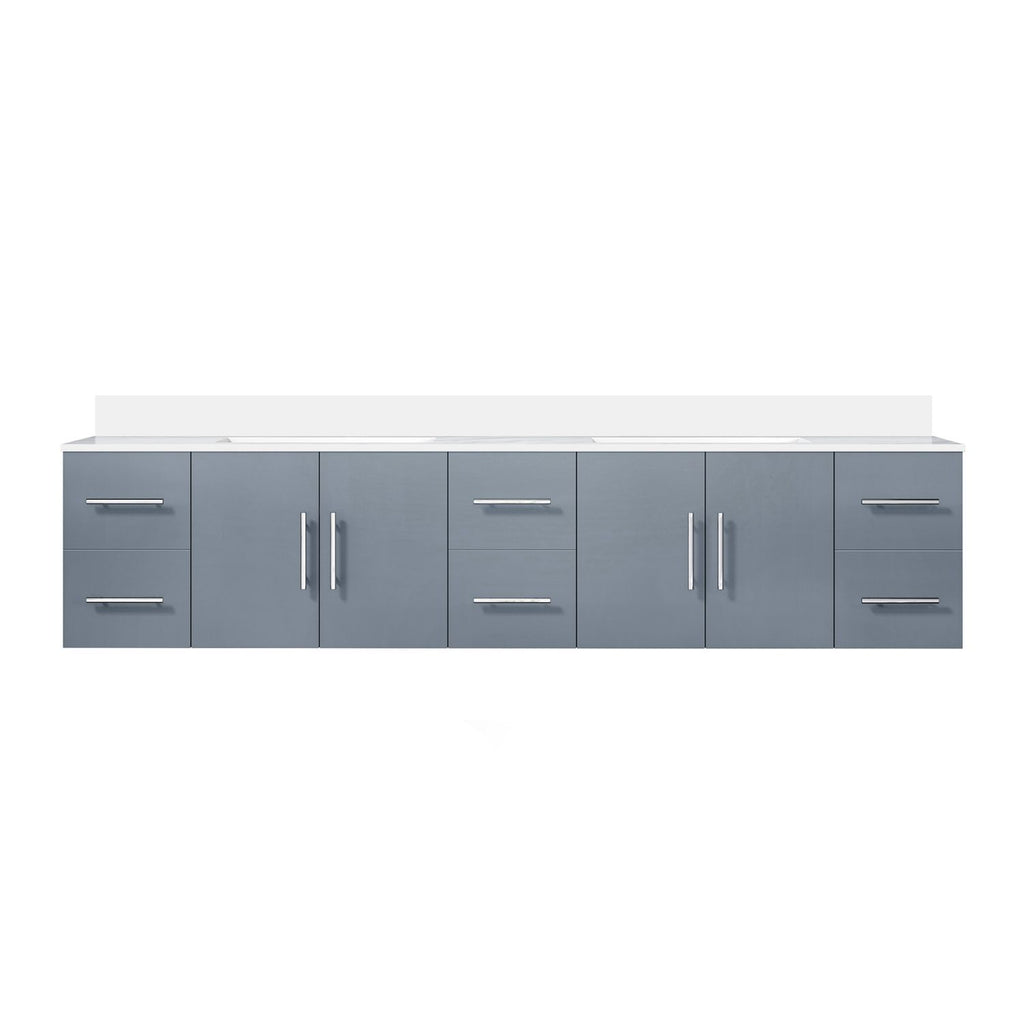 Dark Grey Double Bath Vanity 84 in. W x 22 in. D, with Cultured Marble Top
