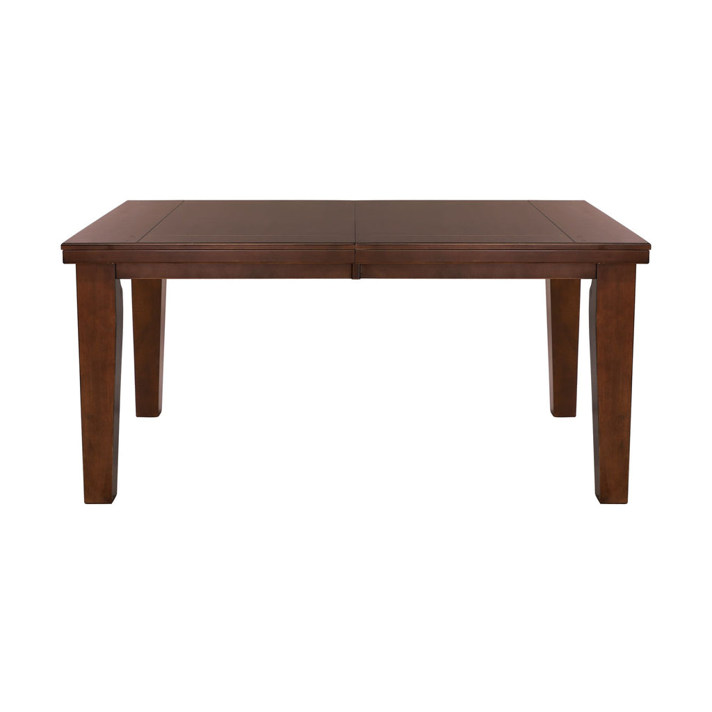 Dark Oak Finish Rectangular 1pc Dining Table with Self-Storing Extension Leaf Wooden Simple Dining Furniture