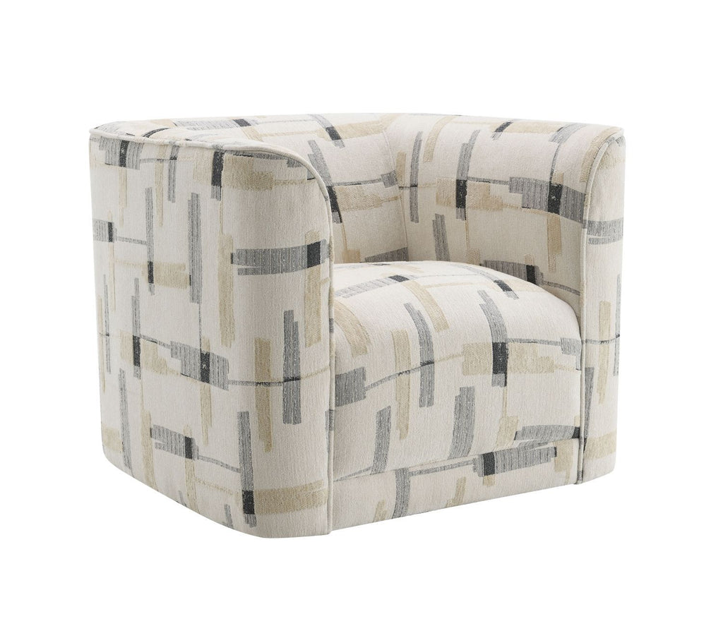 Darya Beige Pattern Fabric Chair w/Swivel