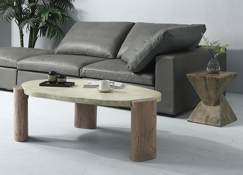 Dayana Off White & Oak Finished Leg Coffee Table
