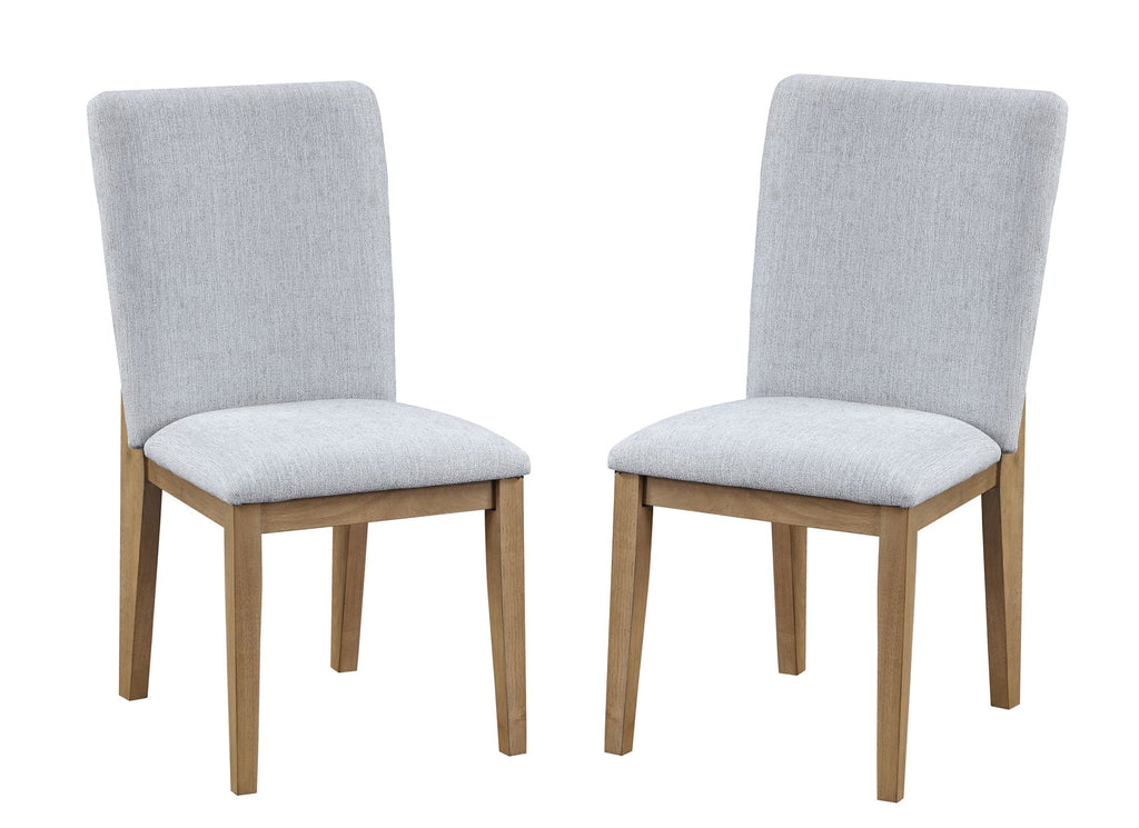Delphine Set of 2 Gray Linen Fabric 19" Dining Chair