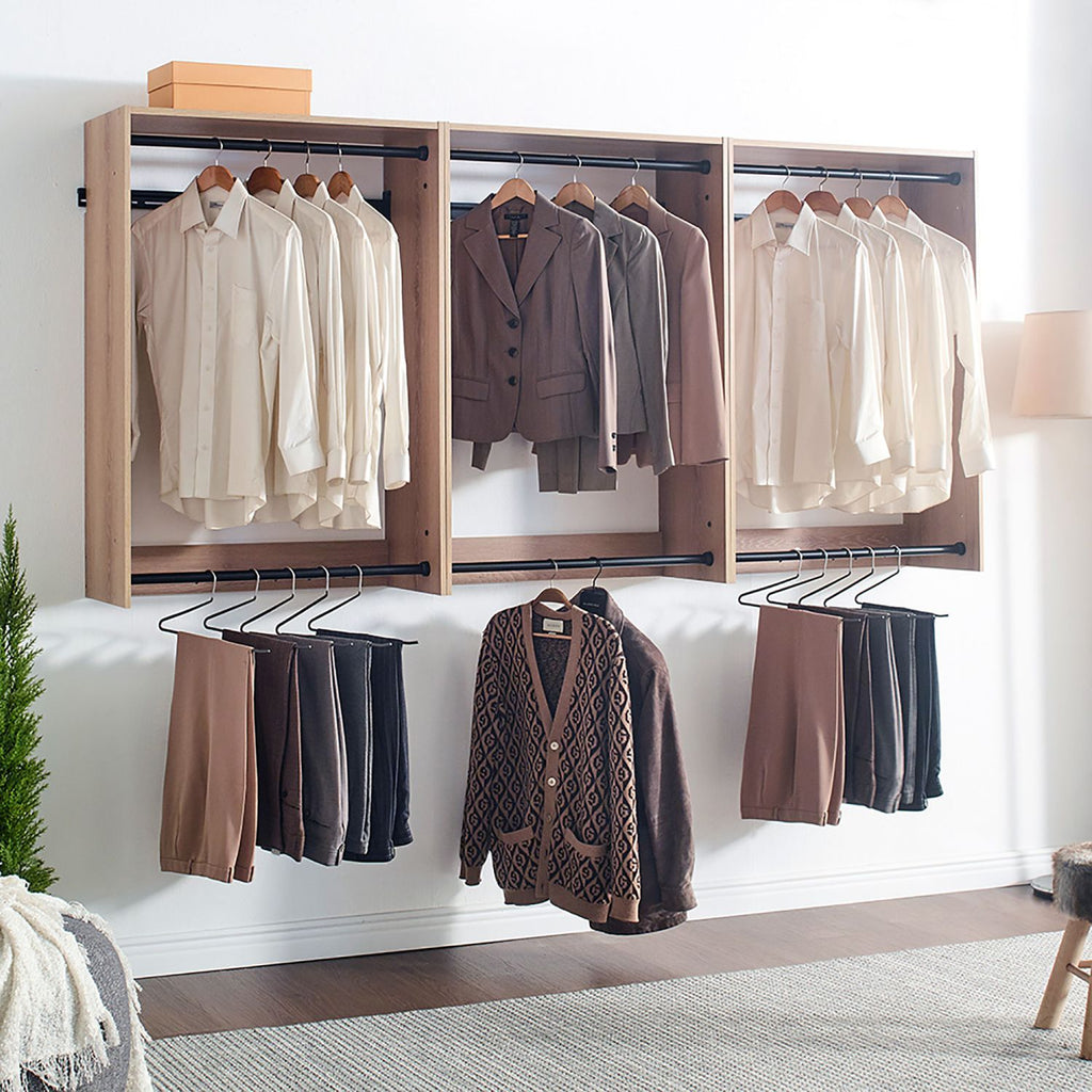 Devi Oak Wall Mounted Wood Closet System