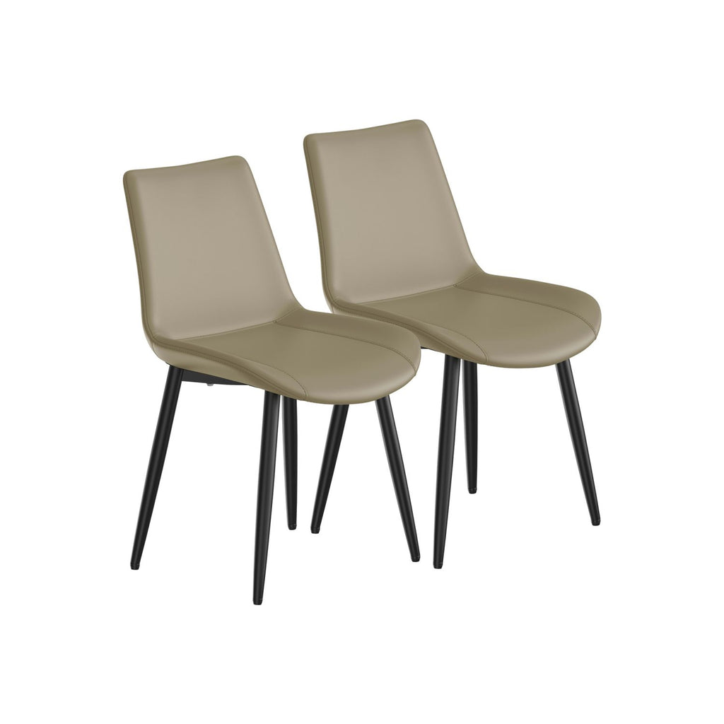 Dining Chairs Set of 2 pieces, Modern style dining chairs, PU material and metal leg frame, suitable for kitchen, living room, and dining room, Stain resistant and stable