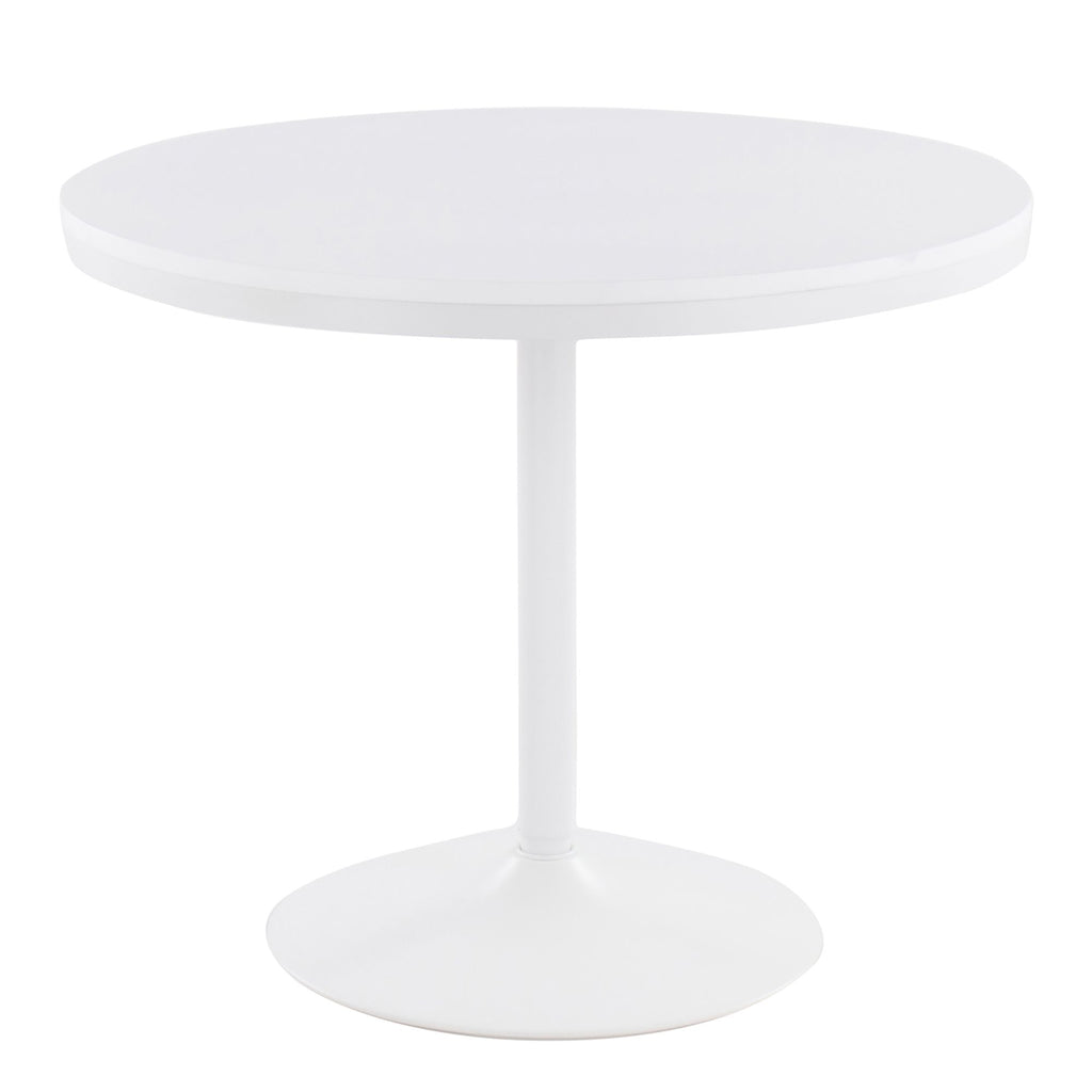Dining Table in White Steel and White Wood