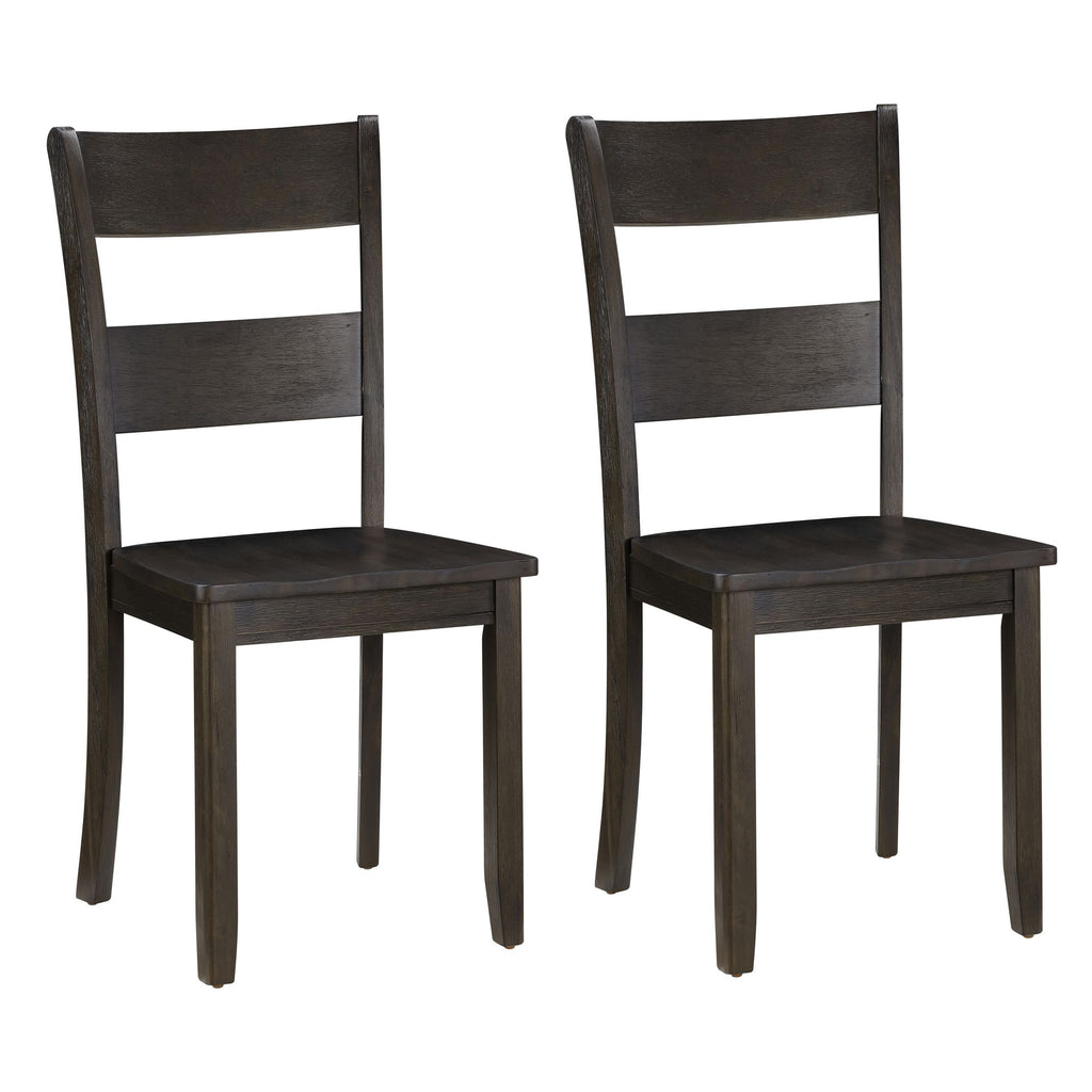 Distressed Walnut Ladder Back Side Chairs (Set of 2)